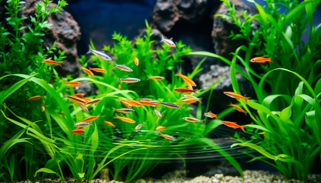 Fin nippers in aquarium