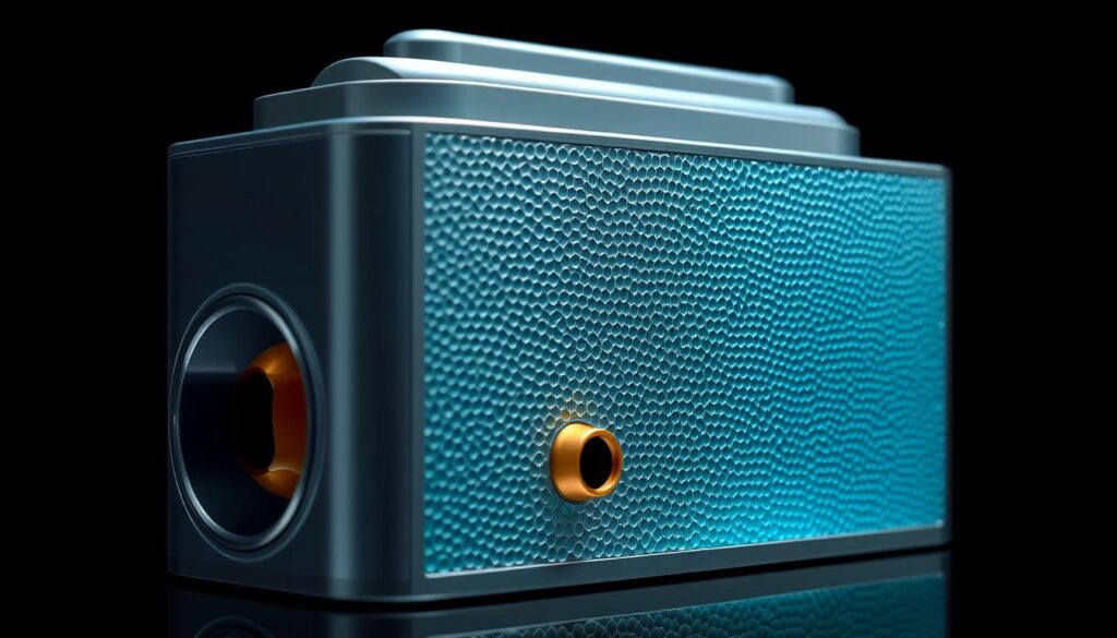 Smooth, durable aquarium filter housing in a sleek, modern design. Intricate textured surface reflecting glimmering light, evocative of the underwater world. Crisp silver and gray tones, with subtle copper accents for a premium, high-quality aesthetic. Strategically positioned intake and outlet ports, optimized for efficient water flow and circulation. Sturdy build quality that inspires confidence, a dependable filtration system you can trust. Artful blending of form and function, elevating the aquarium experience with Top Fin's signature craftsmanship.